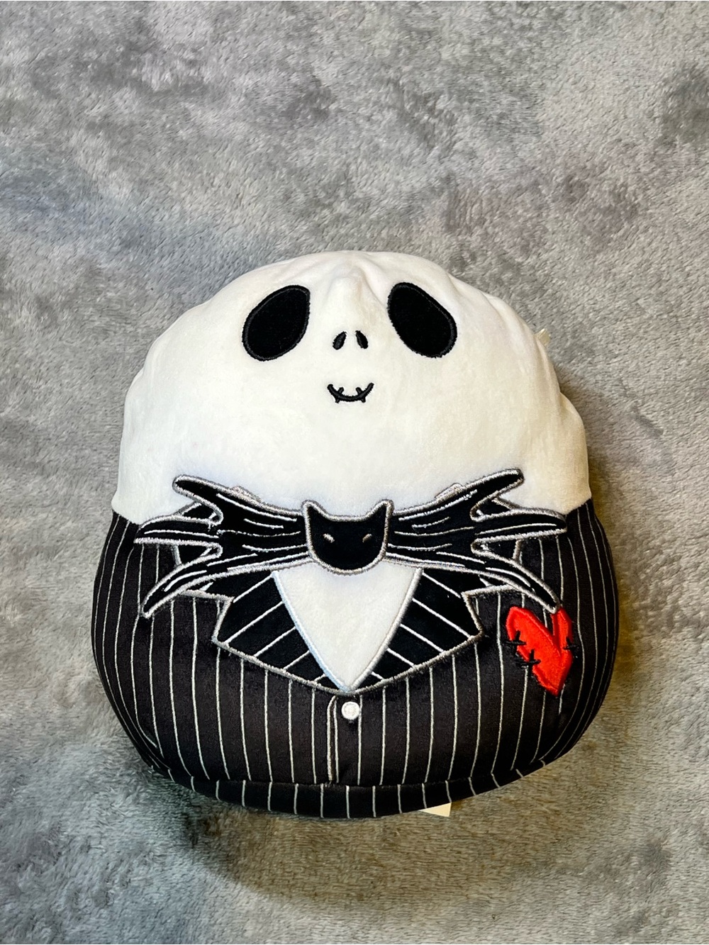 Squishmallows Jack Skellington Plush - Black & White with Red Accent